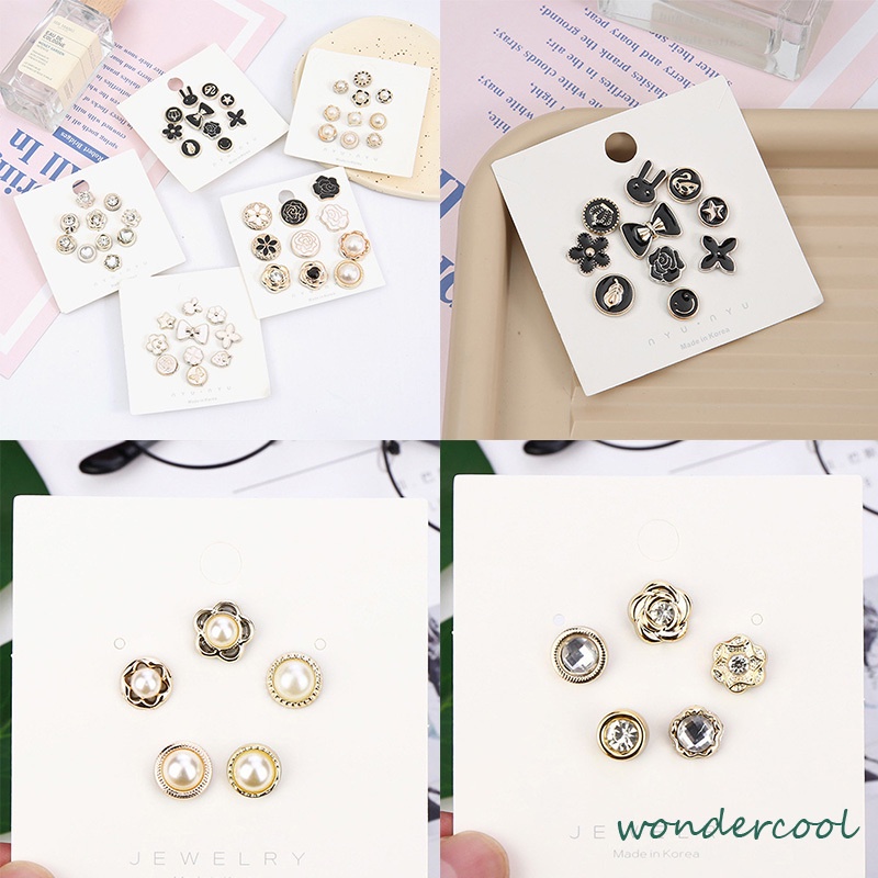 5 / 10PCS Bros Pin Wanita Model Invisible Tanpa Kancing Dapat Dilepas Untuk Pakaian / Sweater-Won