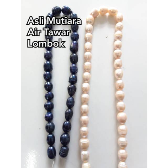 MUTIARA RENTENGAN ASLI MUTIARA AIR TAWAR LOMBOK RENGENAN MUTIARA OVAL HITAM SALEM PEACH LOMBOK MUTIA