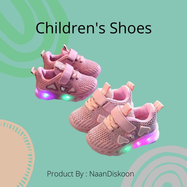 Sepatu anak perempuan Terbaru Sepatu sneakers Anak LED 030 sepatu anak Import Laki laki Cowok Peremp