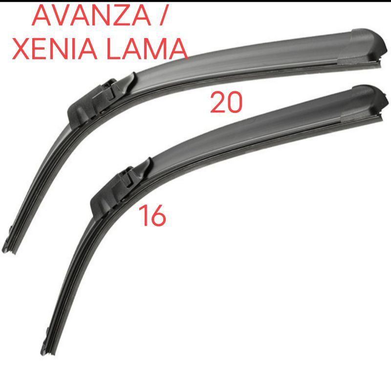 WIPER MOBIL FRAMELESS SEPASANG (2PCS) ADVANTAGE TOYOTA AVANZA/XENIA 2004/2005 SAMPAI DENGAN 2011