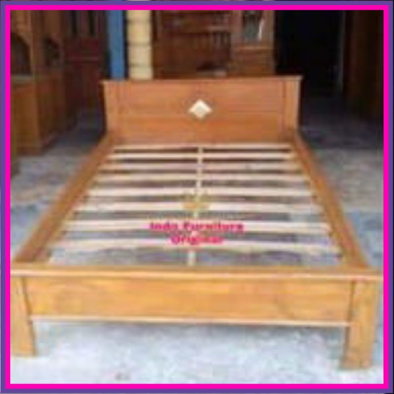 Ranjang tempat tidur lebar 160/dipan model minimalis bale tidur kayu bengkirai Kalimantan