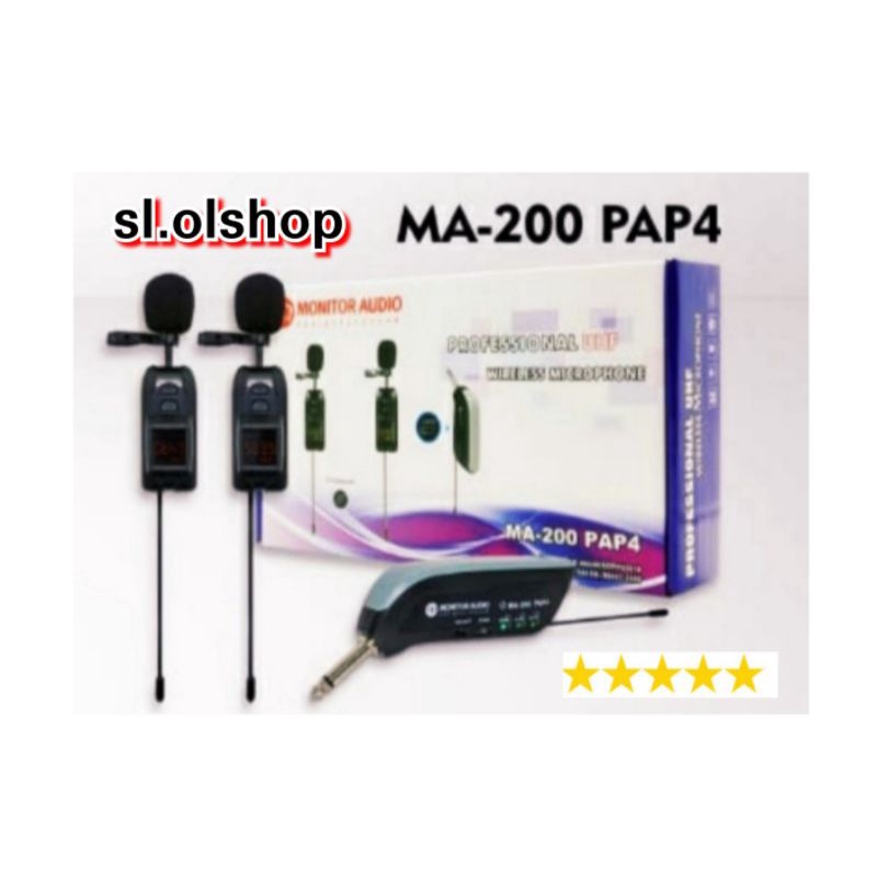 MIC MONITOR AUDIO MA-200 PAP4/MIC CLIP ON SEPASANG WIRELESS PORTABLE