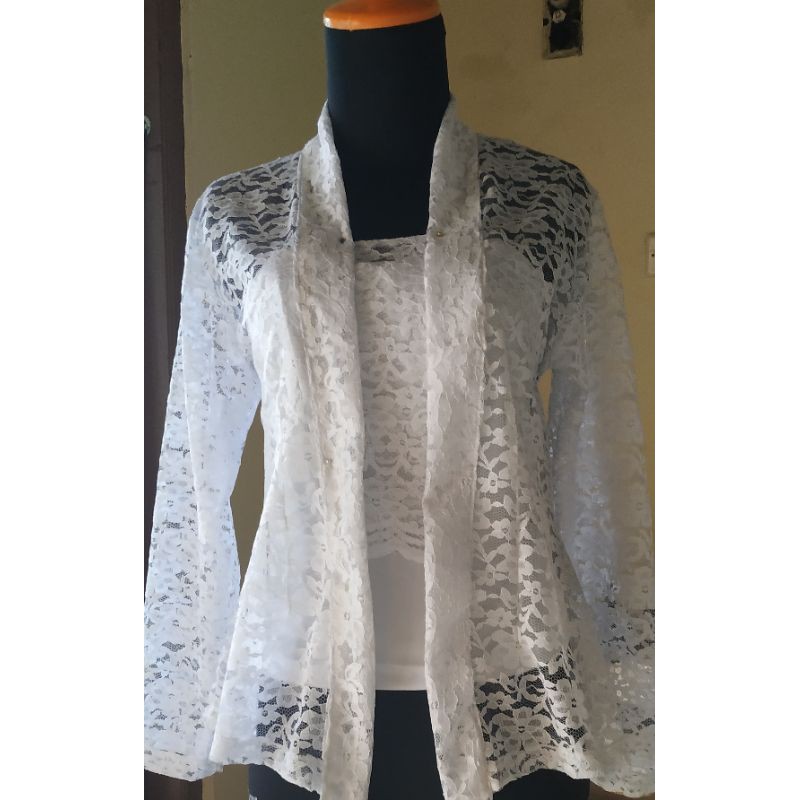 KEBAYA kutubaru brukat putih