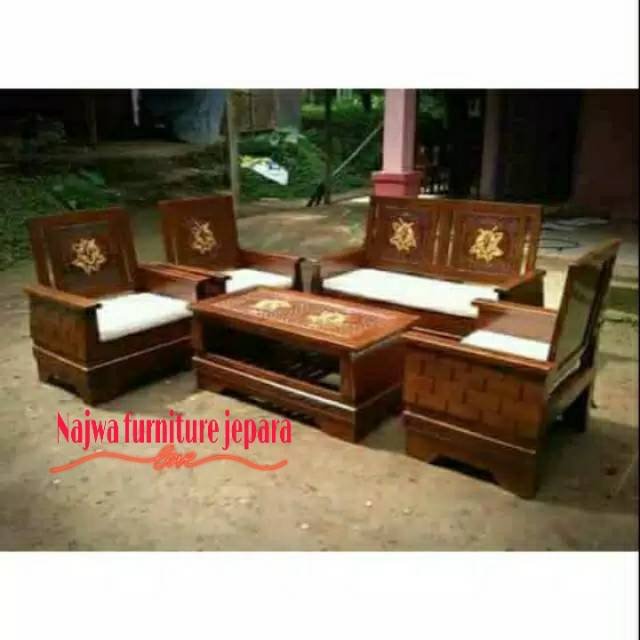 KURSI TAMU MINIMALIS KURSI JATI KURSI SOFA BANTAL