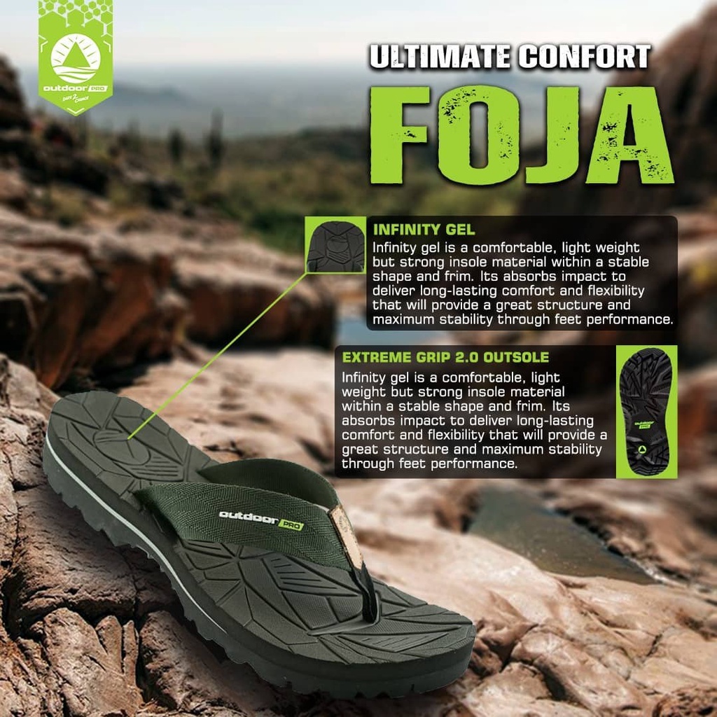 Sandal Gunung OUTDOOR PRO FOJA JX Sendal Jepit Hiking Trekking