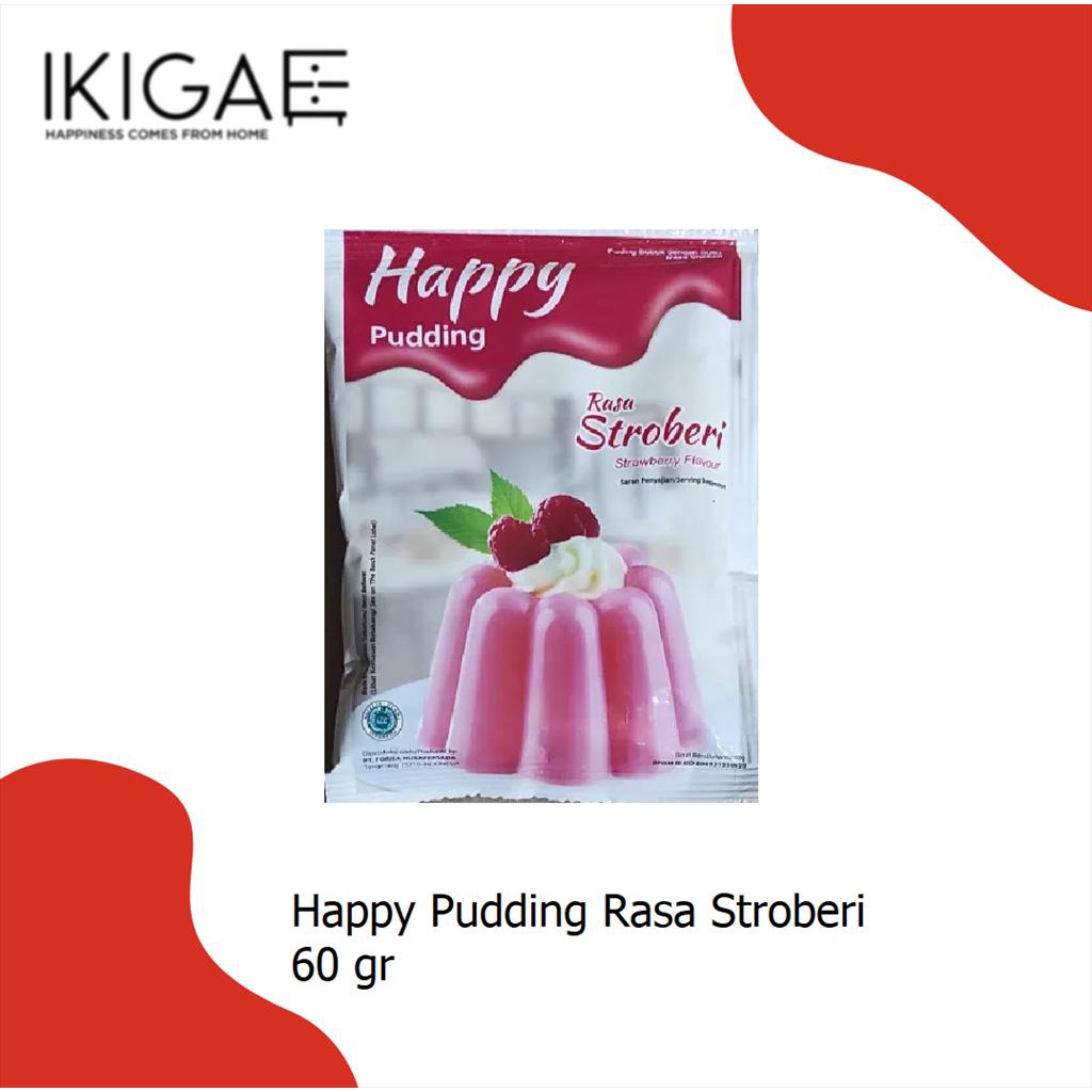 NUTRIJELL HAPPY PUDDING INSTAN COKELAT / STRAWBERRY KEMASAN 60 GR