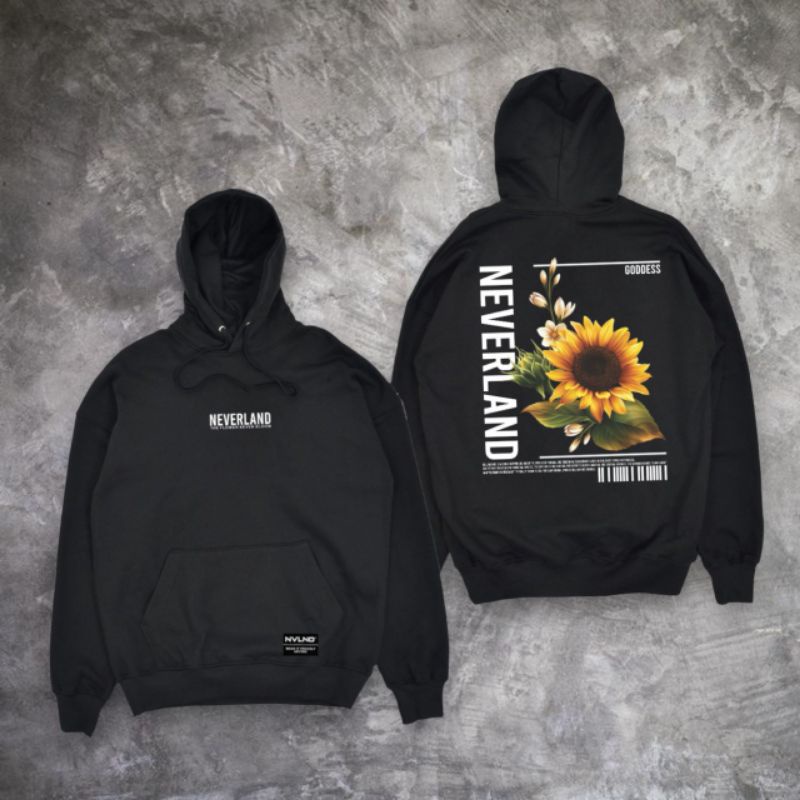 SWATER HOODIE BLACK NEVERLAND TERLARIS