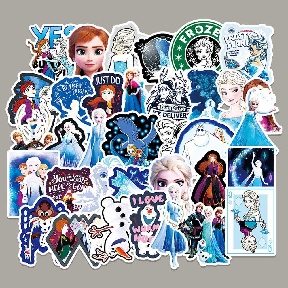 Mxbeauty Frozen Stiker 50 Pcs DIY Dekorasi Klasik Anime Laptop Motor Sekolah Kantor Perlengkapan Koper Skateboard Animel Stiker