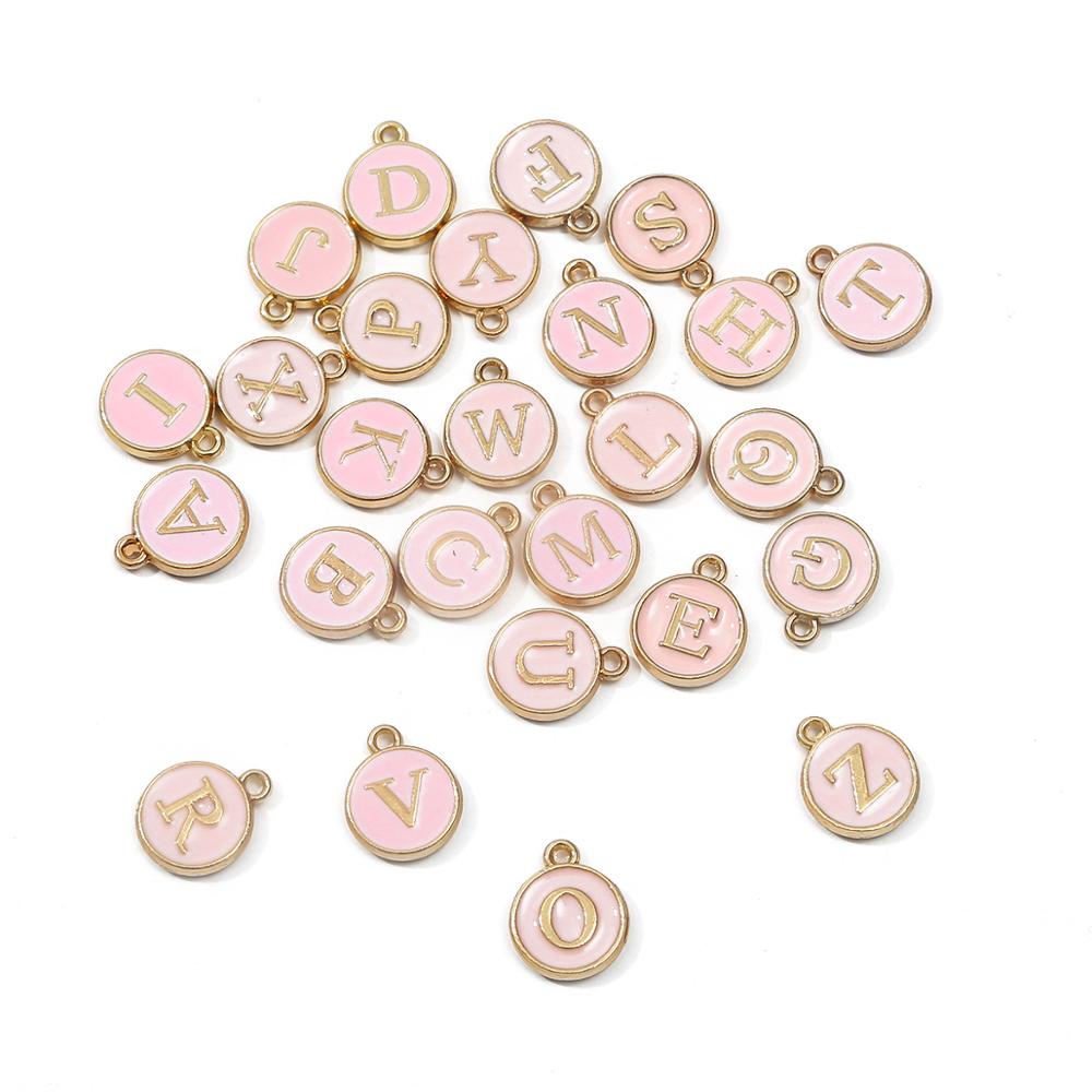 10Pcs P-Z Letter Charms 12*14mm  Enamel Charms Alphabet Initial Letter Handmade Pendant For Diy Bracelet Jewelry Making