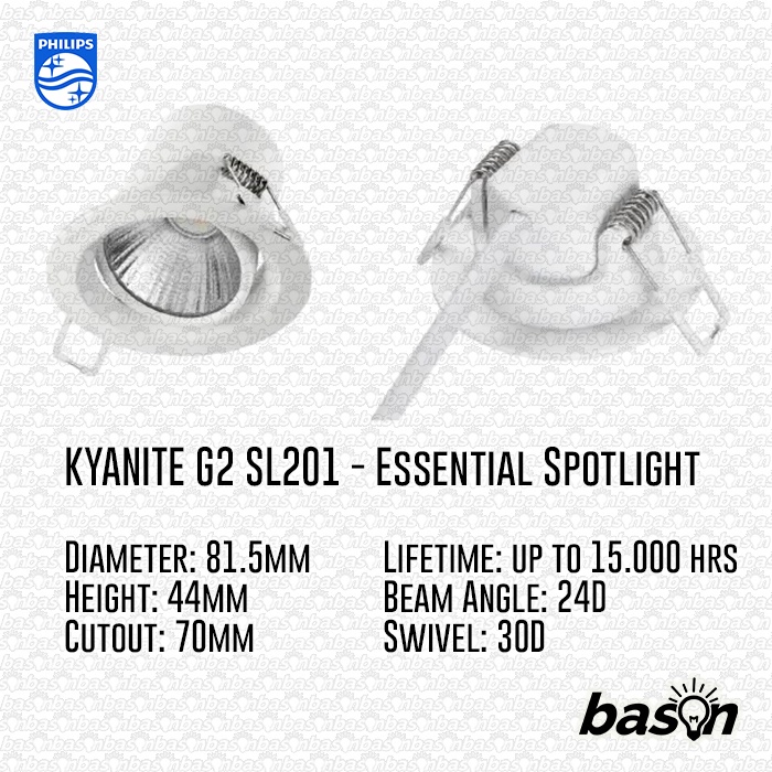 PHILIPS SL201 KYANITE G2 3W - LED Spotlight 2 Axis Lampu Spot Sorot