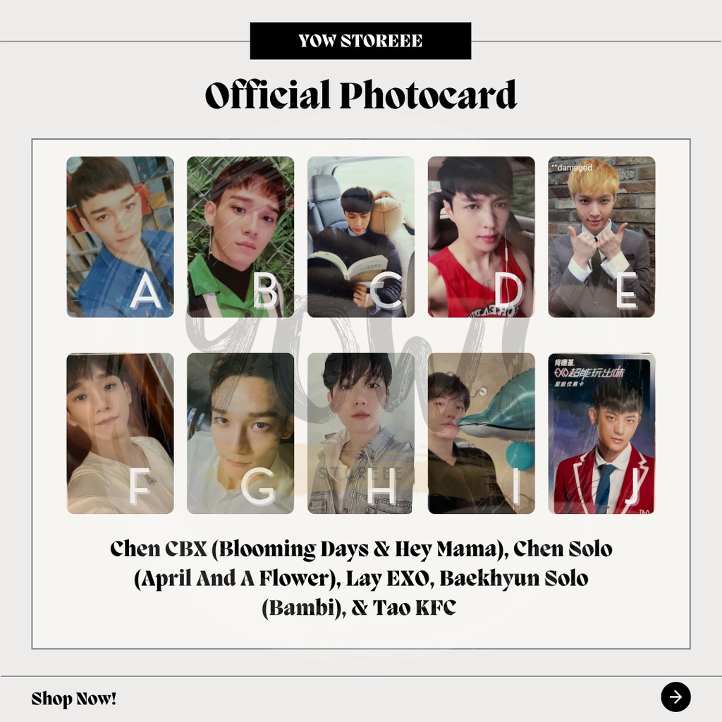 [EXO] Photocard Chen, Baekhyun, Lay & Tao KFC - PC Chen CBX (Chen Baekhyun Xiumin) Blooming Days, He