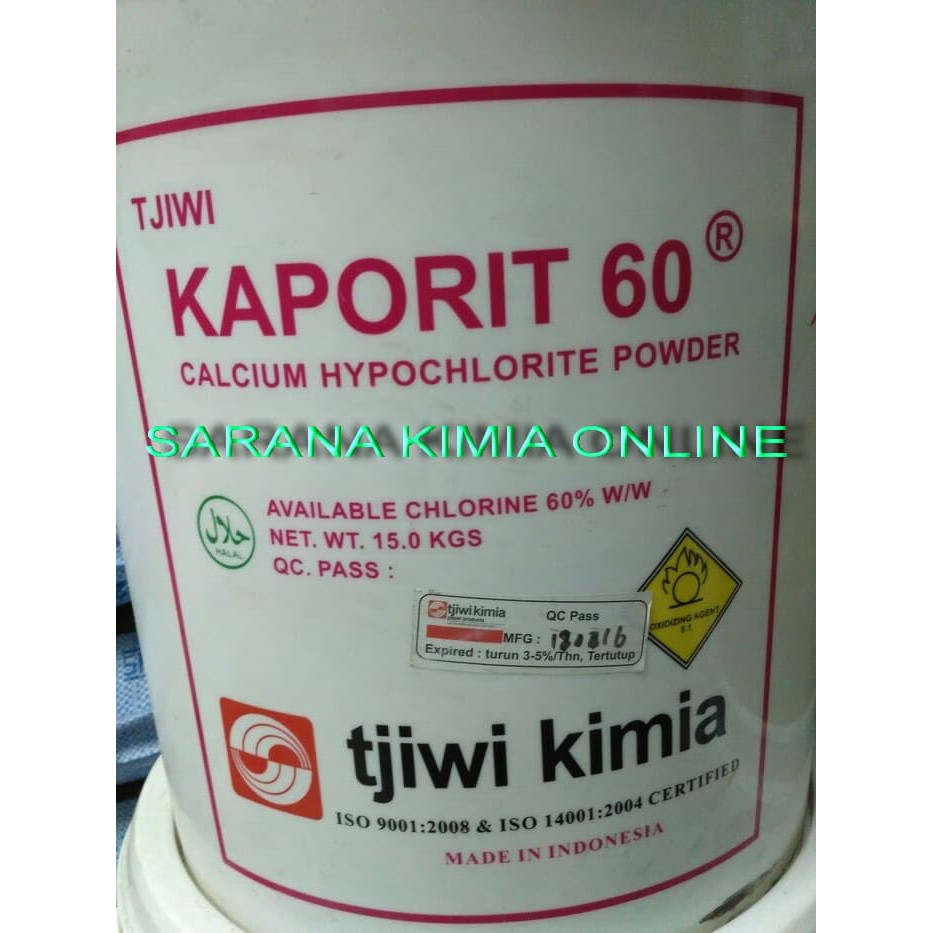 

Kaporit bubuk 60% Tjiwi "1 pail" isi 15kg net