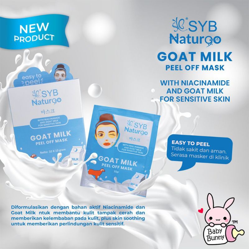 SYB NATUR90 PEEL OFF MASK GOAT MILK | DIAMOND | GOLD | CHARCOAL NATURGO | ACNE JERAWAT MASKER WAJAH (✔BPOM) 10GR