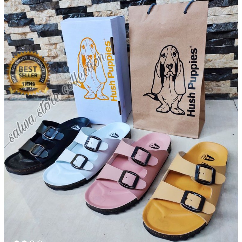 SANDAL WANITA BIRKEN PUYUH KASUAL RINGAN STRAP 2 HUSH PUPPIES+BOX+PAPERBAG