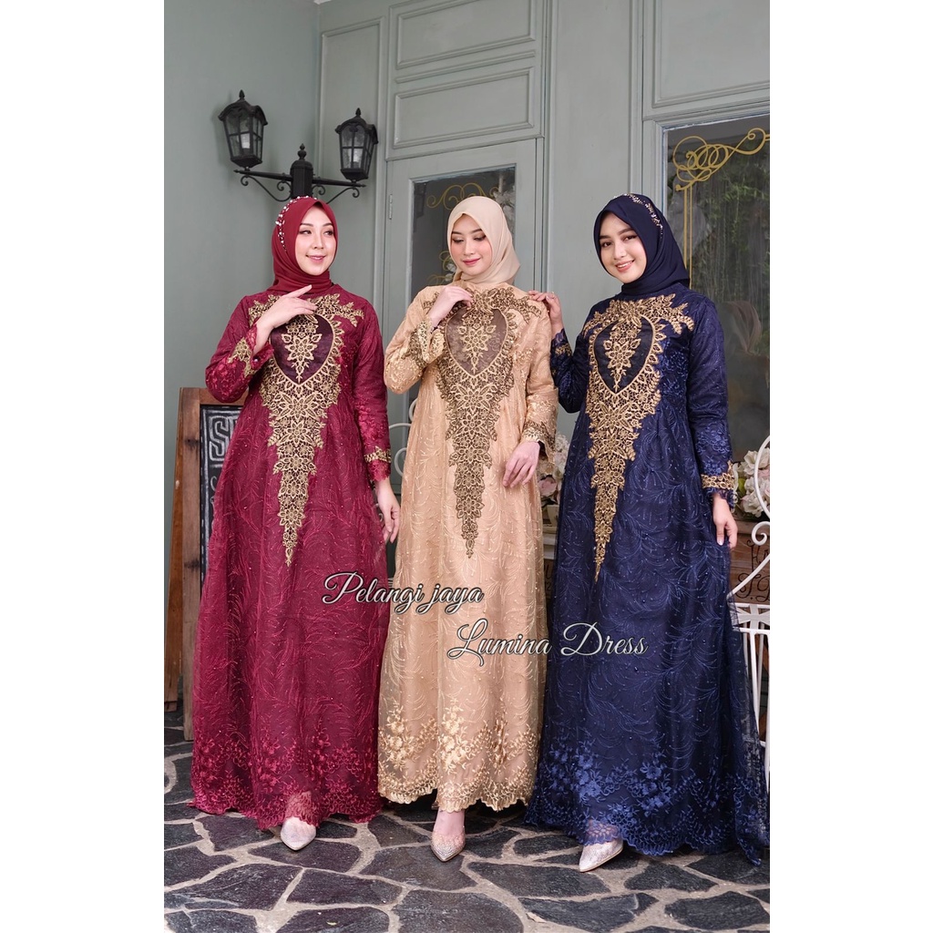 Kadai.baju / Gamis brukat Jumbo / Gamis kondangan seragaman / kebaya modern / Mix saten velvet / Siz