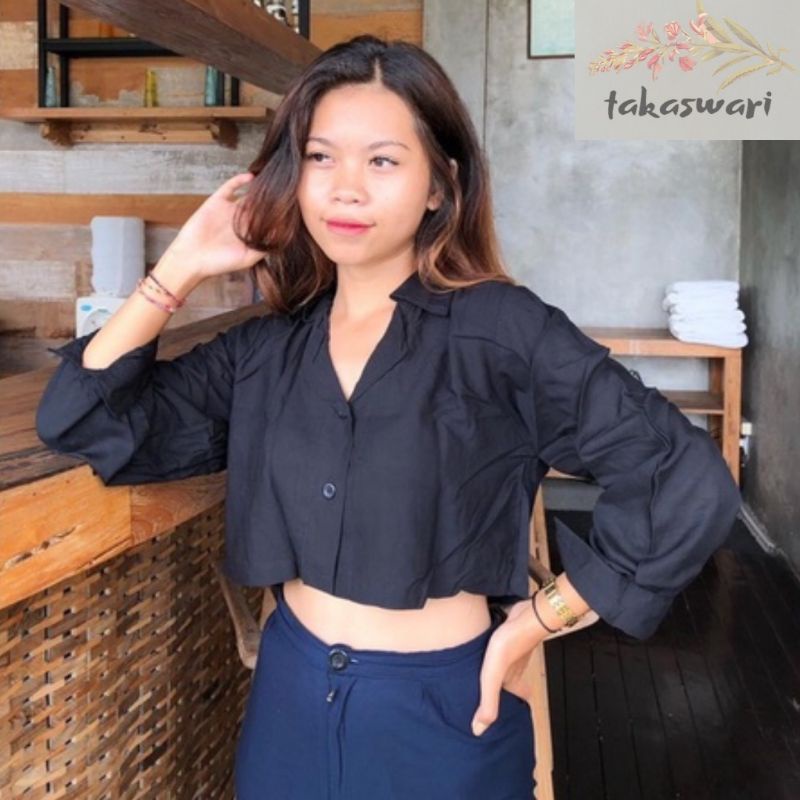 Kemeja Crop Lengan Panjang || Fashion Wanita Bali Model Terbaru || Baju Pantai Wanita Bali Murah || 