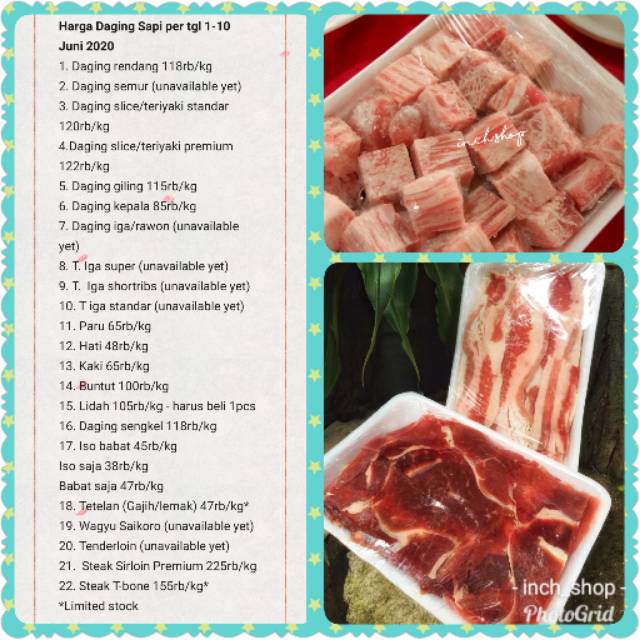 

DAGING SAPI FRESH HALAL FROZEN MEAT hanya untuk pengecekan ongkir ya kaa