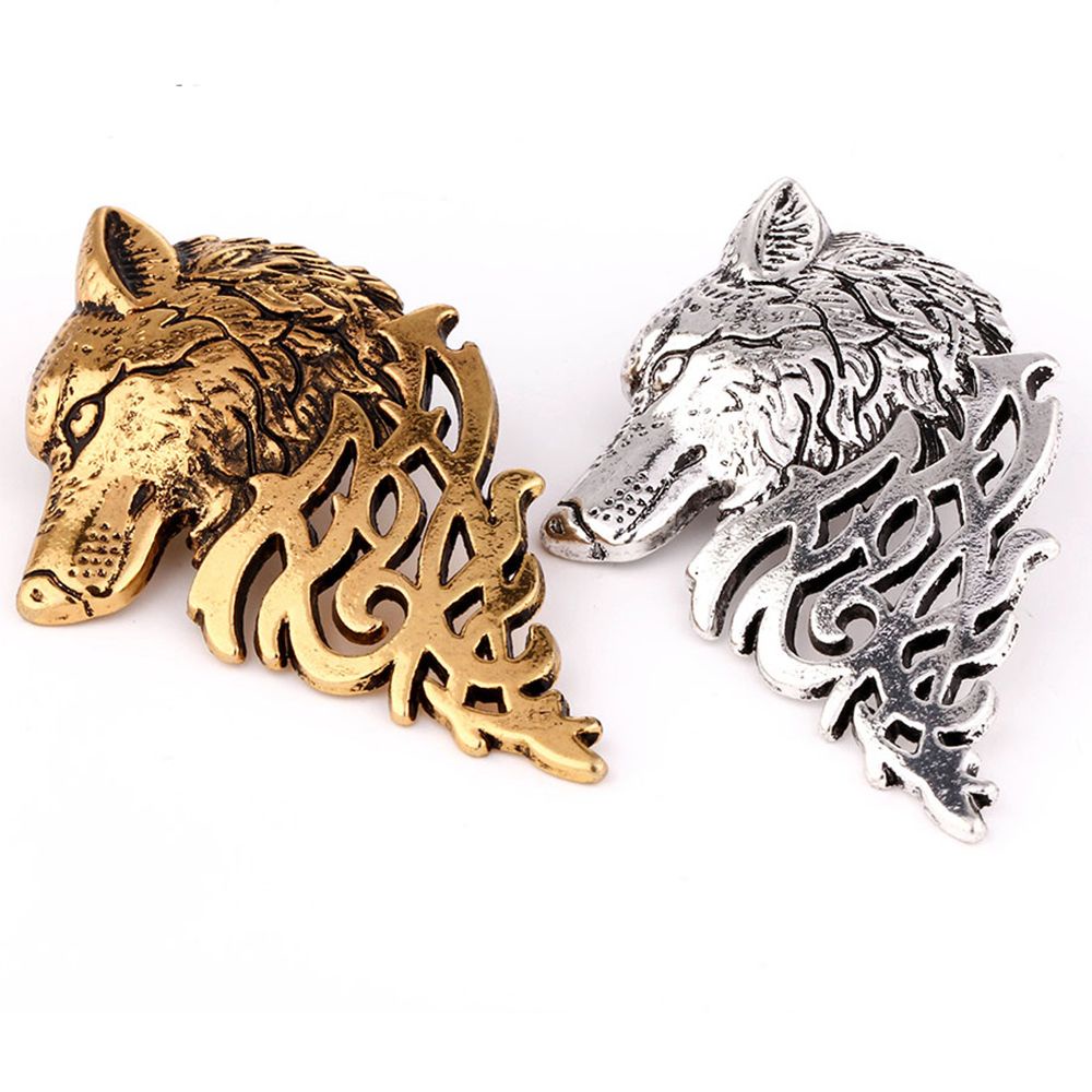 ROW New Wolf Brooch Vintage Punk Lapel Badge Pin Fashion Men Jewelry Class Suit Collar/Multicolor