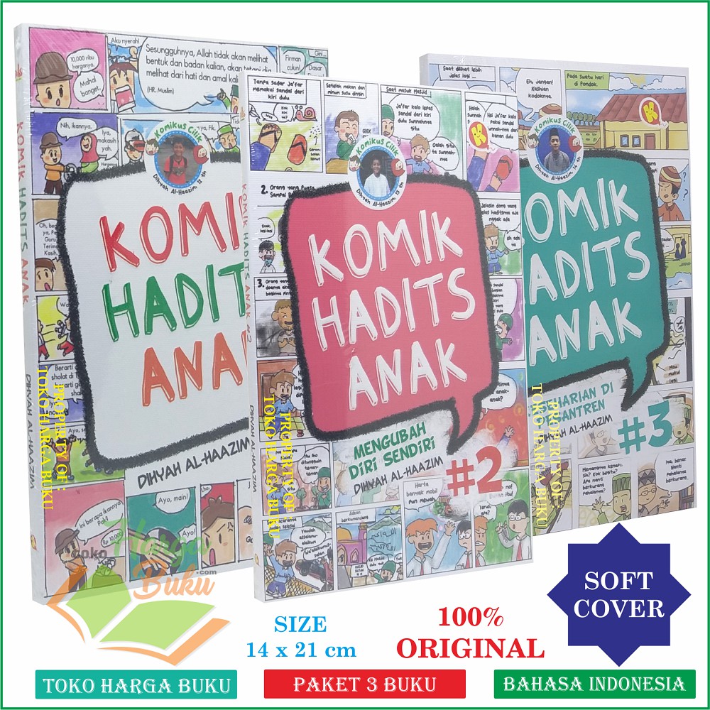 Foto Paket 3 Buku Komik Hadits Anak Jilid 1 2 3 FULL COLOUR Hadis Pustaka Alkautsar Kids