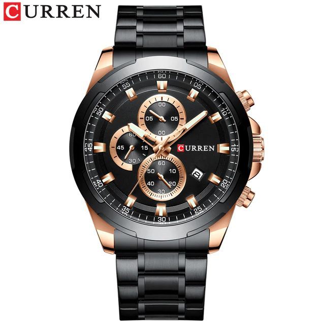 CURREN 8354 Jam Tangan Pria Analog Stainless Steel Chronograph Aktif WATCHKITE WKOS