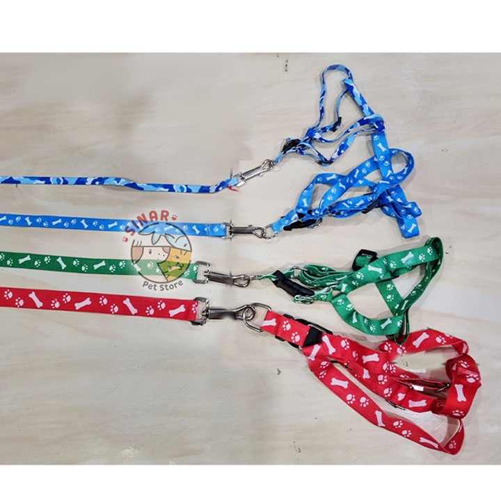 Harness Motif S M L XL Tali Tuntun Jalan Hewan Kucing Anjing Leash Cat Dog Badan Kelinci