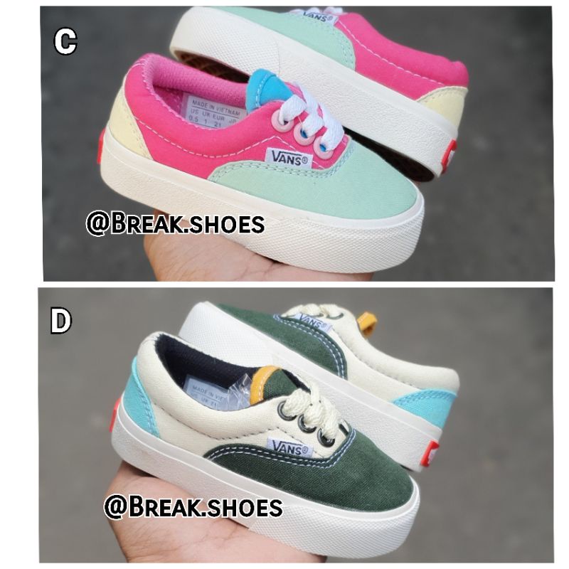 Sepatu anak vns tali pink krem yellow / lylac krem / alas kaki anak