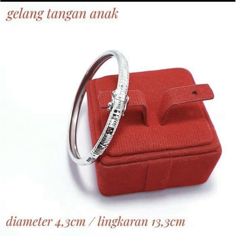 Gelang tangan anak gelang tangan anak bulat perak 925 lapis emas putih