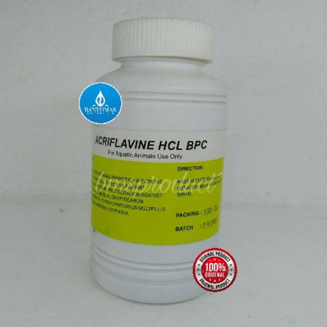 A079 Acriflavine hcl bpc asli oroiginal serbuk bubuk powder obat ikan hias koki koi cupang louhan