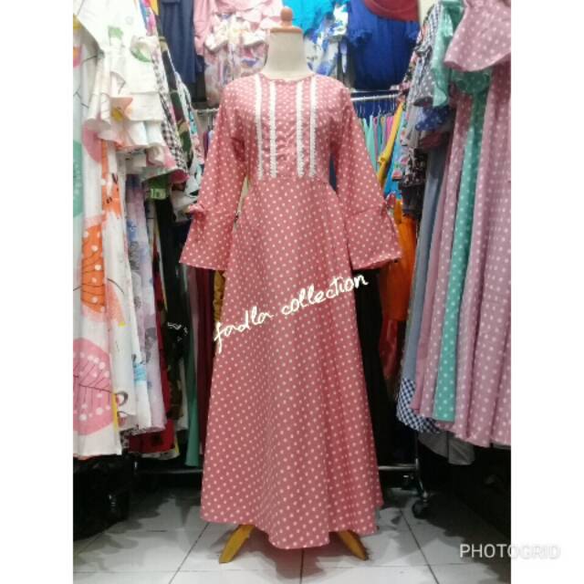 Gamis polkadot katun