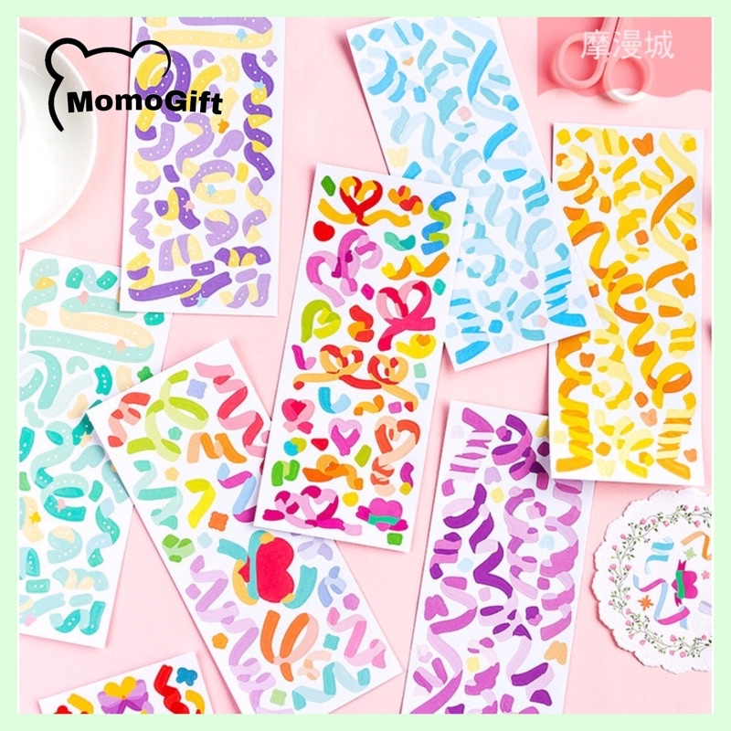 

Stiker Deco Pita Warna Warni Colorful Dekorasi Kertas Sticker Journal Scrapbook Aesthetic Lucu - SP06