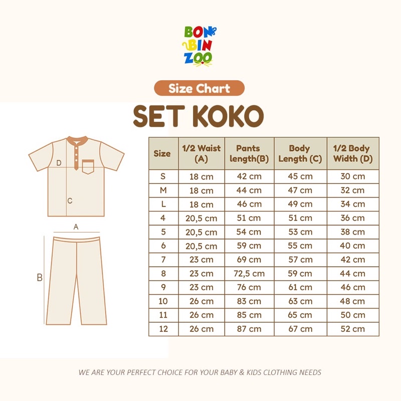 Bonbinzoo Setelan Koko Set  1-12 Tahun S M L 4 5 6 7 8 9 10 11 12 Tahun Baju Fashion Lebaran Kekinian Adem