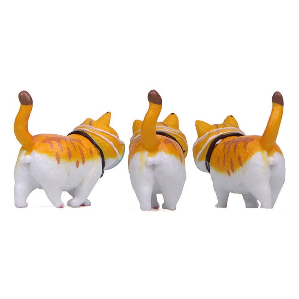 Hadiah Patung Kucing Kartun Nanas Ornamen Desktop Dekorasi Rumah Boneka Patung Kucing Mini