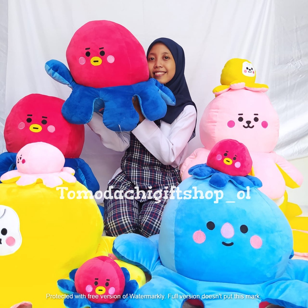 TM/Boneka Gurita BT21 Unofficial Flip/Octopus Jumbo (60x50cm)