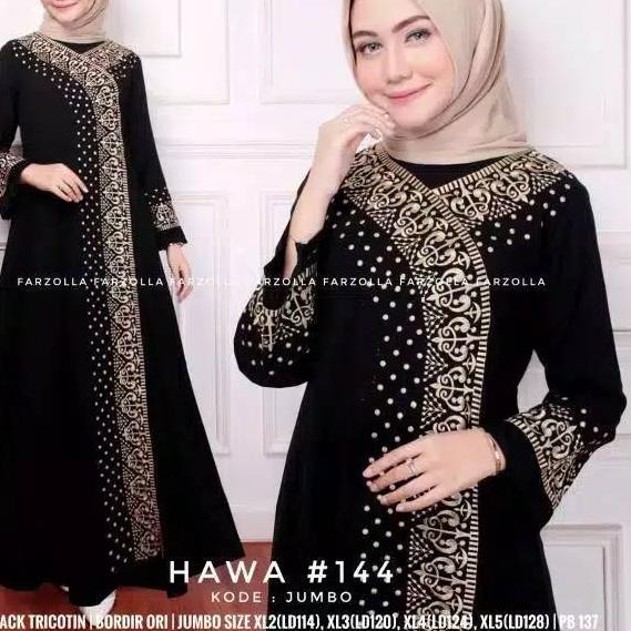 Hot Sale  ARABIANA GAMIS BORDIR AZKA ARAB ZHEPY TURKI JETBLACK SAUDI DRESS MUSLIM FASHION MUSLIM )