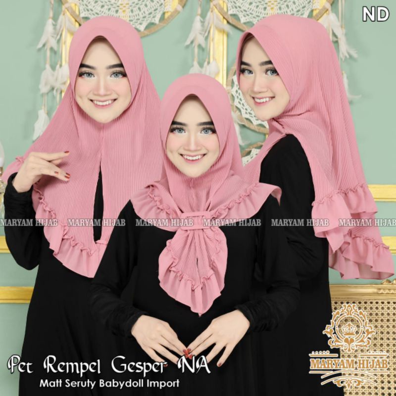 BERGO PED REMPEL PLISKET GESPER MH / JILBAB PLISKET / JILBAB GESPER / PET PLISKET / HIJAB REMPEL / J