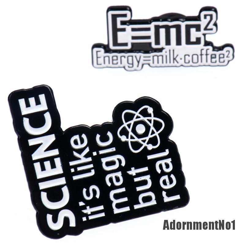 (Adornmentno1) 1pc Bros / Pin Enamel Desain Science Is Magic Warna Hitam / Putih