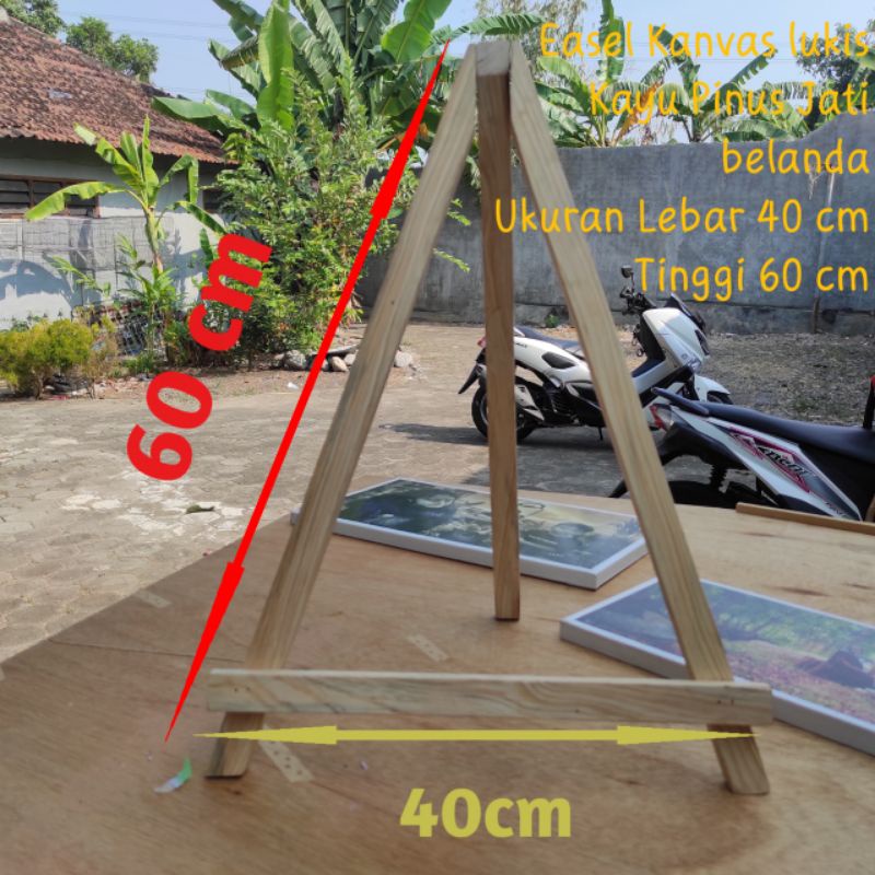 

Easel Penyangga Papan Tulis, Kanvas Lukis, Foto, Pajangan dll Ukuran Tinggi 60cm