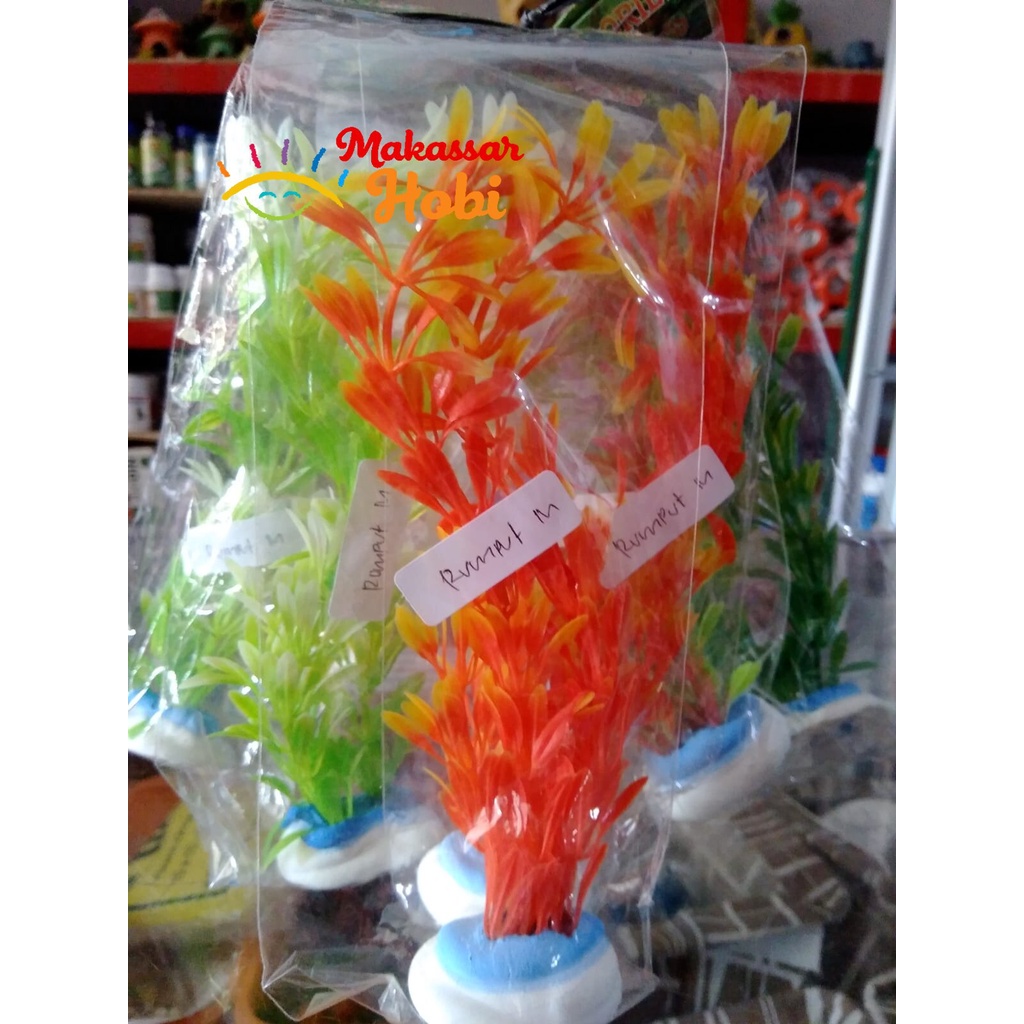 Tanaman Hias Plastik 20cm Aquarium Aquascape Hiasan Aksesoris Akuarium