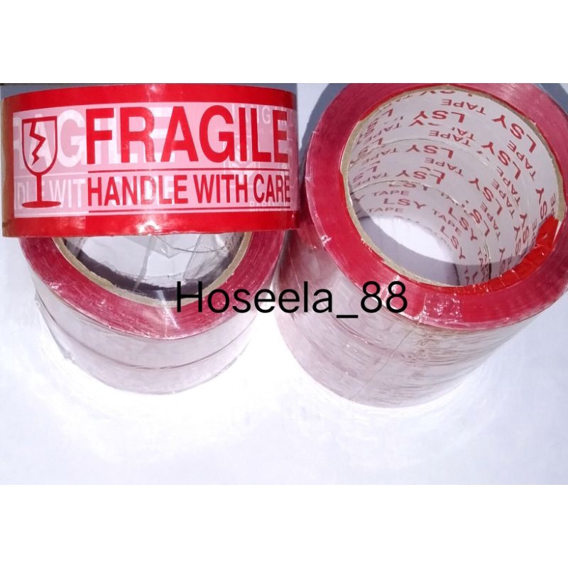 

LAKBAN FRAGILE MERAH 48mm x 100 yard / LAKBAN TEBAL MERAH PUTIH / LAKBAN MERAH 100 yard 2in1