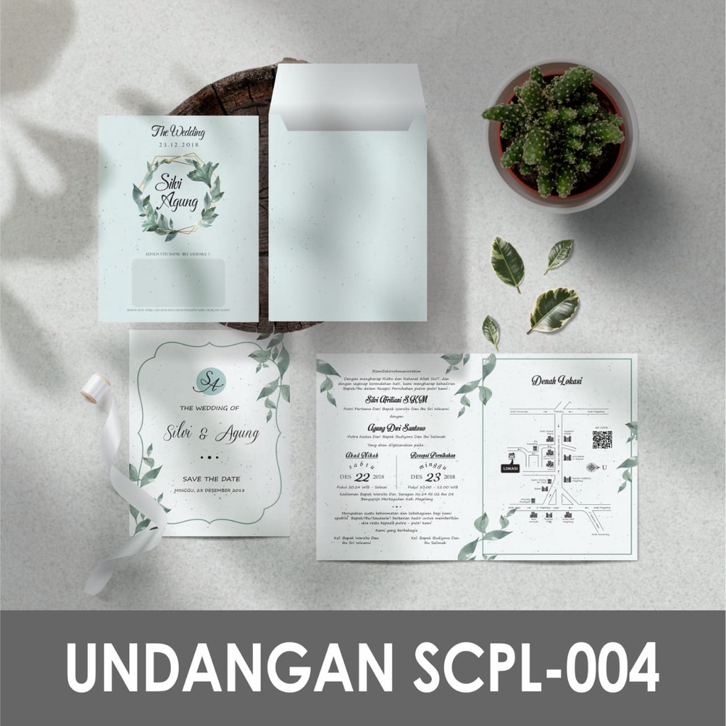UNDANGAN PERNIKAHAN AMPLOP SCPL-004 FREE DIGITAL VIDEO DAN BUKU TAMU