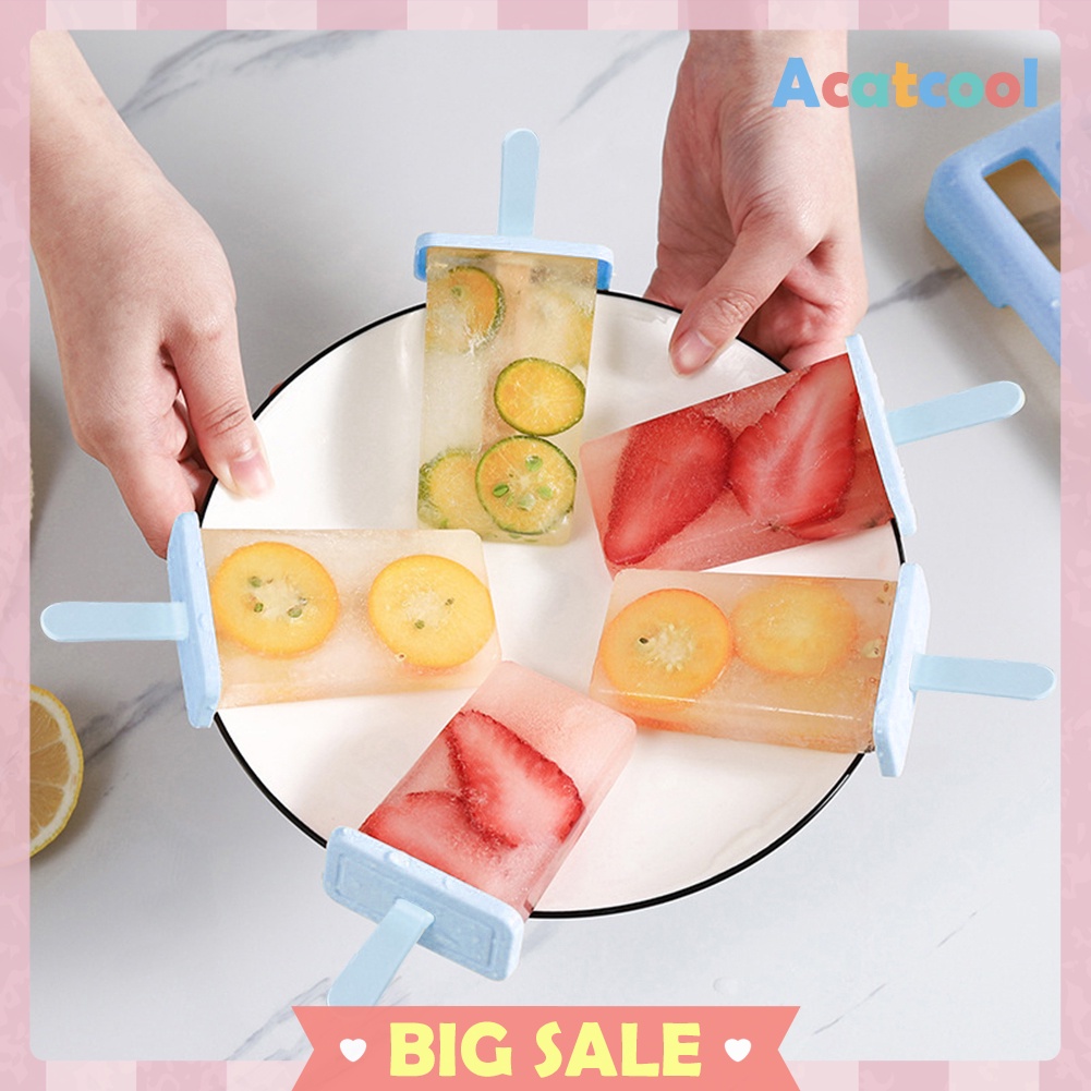 9 Hole Silicone Ice Cream Mould Tray Popsicle Barrel DIY Mold with Stick