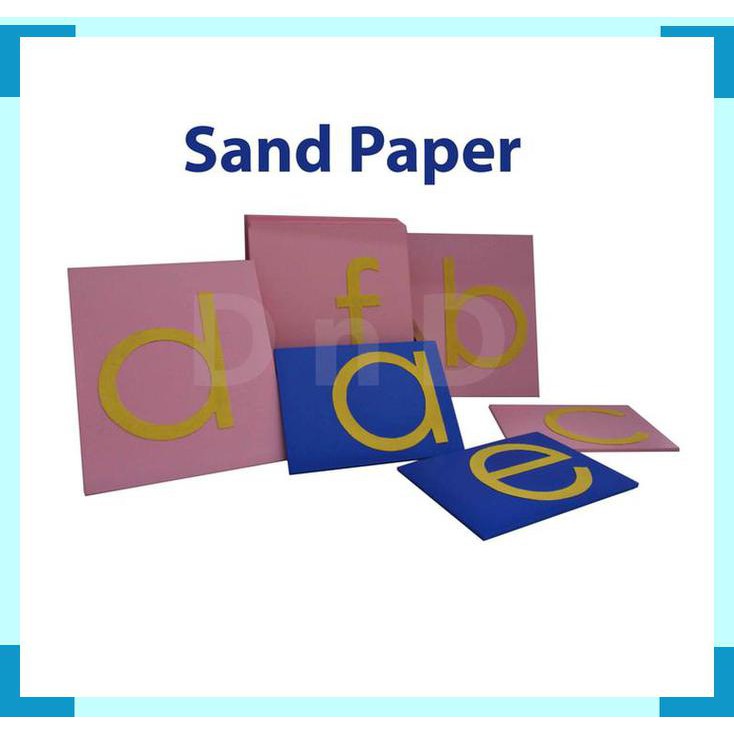 Mainan Edukasi Anak - Montessori Sandpaper Kayu Huruf Kecil Abjad