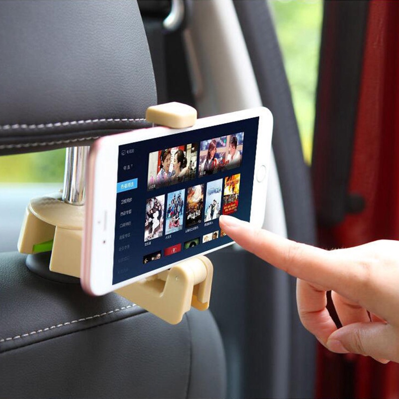 2in1 Car Headrest Hook with Phone Holder Seat Back Hanger Untuk Tas Handbag Dompet Grocery Cloth Portable Belakang Pemegang Telefon Bimbit Tablet Back Seat