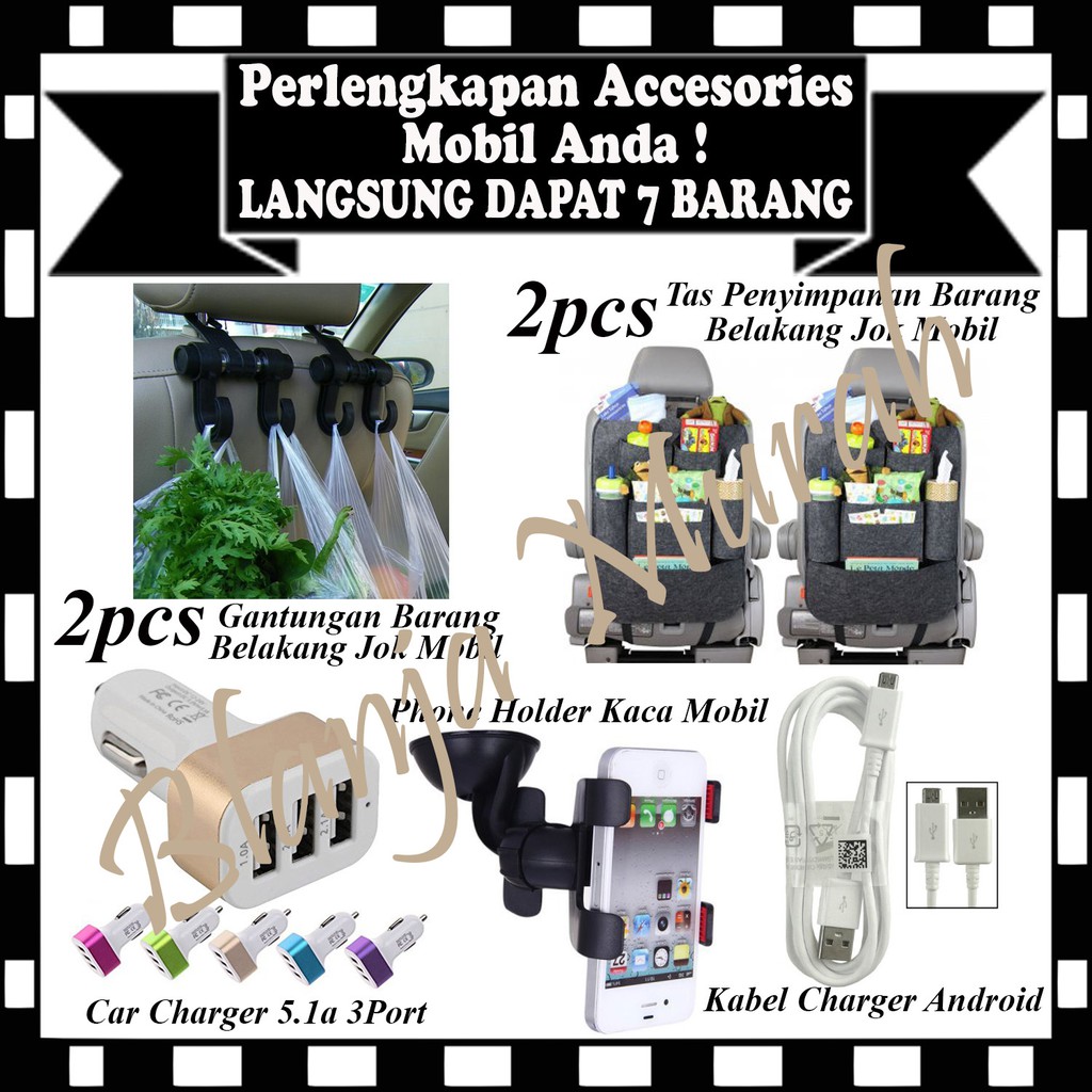 Perlengkapan Accesories Mobil anda - 1 paket langsung dapat 7 barang