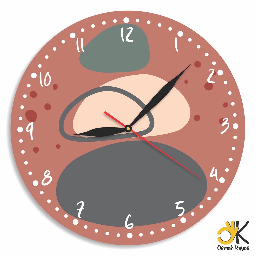 JAM DINDING UNIK AESTHETIC SHABBY CHIC WALL CLOCK RUMAH KAYU BOHO ESTETIK RETRO-ACHOR STONE