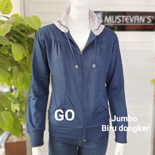 BB MUSTEVANS BIG SIZE JAKET WANITA Extra Size Jumbo Mama Size Sweater Polos Katun Casual Santai