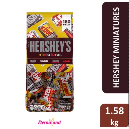 

Hershey Miniatures Chocolate Bulk Size - cokelat ukuran besar