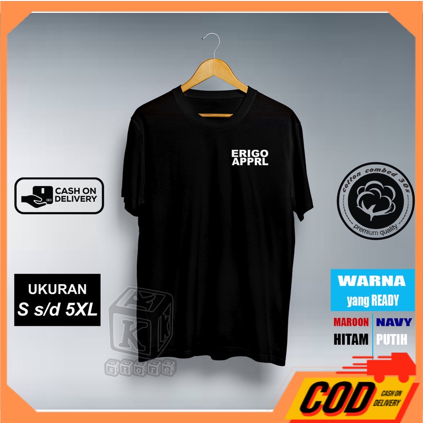 Kaos ERIGO APPAREL / Kaos Pria / Kaos Wanita / Atasan Pria / Kaos Sablon Oversize Jumbo S - 5XL dist