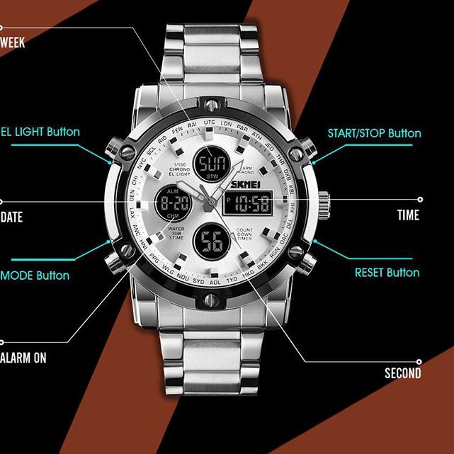 MDN - Jam Tangan Pria VN Logio V4 Rantai Murah Original Quartz Men's Watch Multifunction Analog