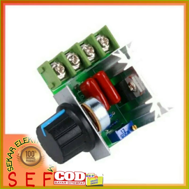 2000W SCR DIMMER 220V AC ELECTRONIC VOLTAGE REGULATOR SPEED CONTROLLER ALAT GERINDA SPEED LAINNYA